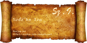 Szőke Iza névjegykártya