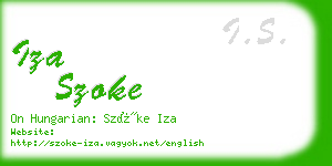 iza szoke business card